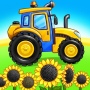 icon Tractor, car: kids farm games
